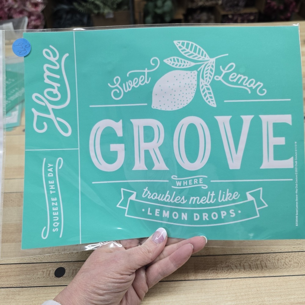 "Sweet Lemon Grove"‎ Chalk Couture Transfer Stencil Sz B RETIRED 8.5"x11" DIY